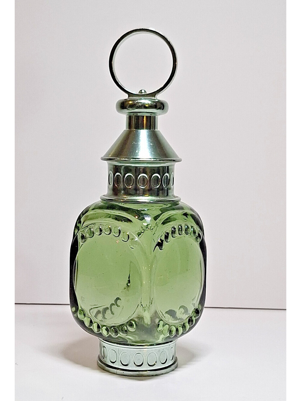 Avon Vintage Cologne Bottle Green Glass Lantern Wild Country Aftershave Empty